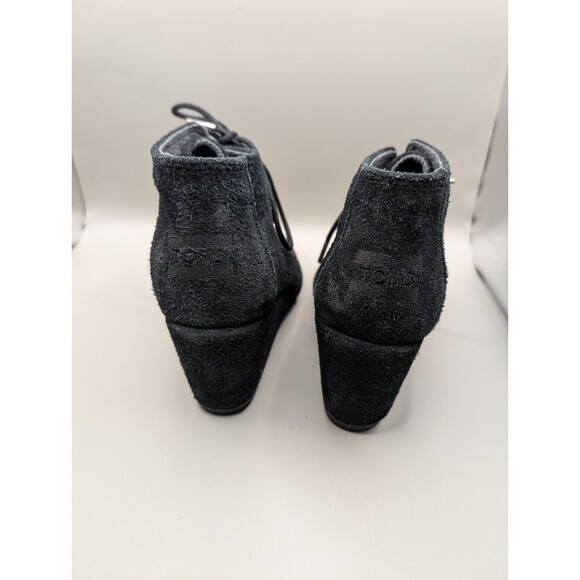 Toms Boots Womens Casual Desert Wedge Ankle Bootie Black Suede Lace Up Size 6 - Picture 6 of 12